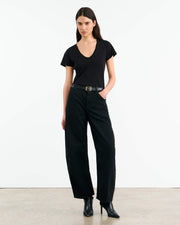 TRIBECA COTTON PANT IN JET BLACK
