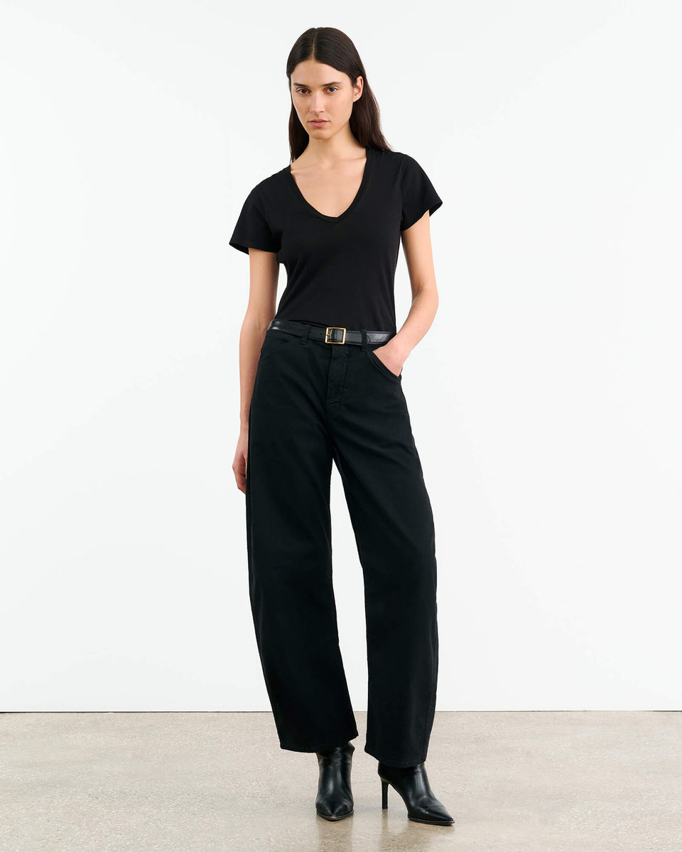 TRIBECA COTTON PANT IN JET BLACK
