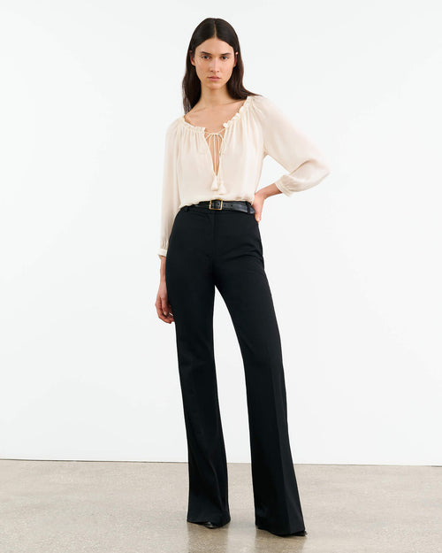 CARLEY SILK BLOUSE IN IVORY