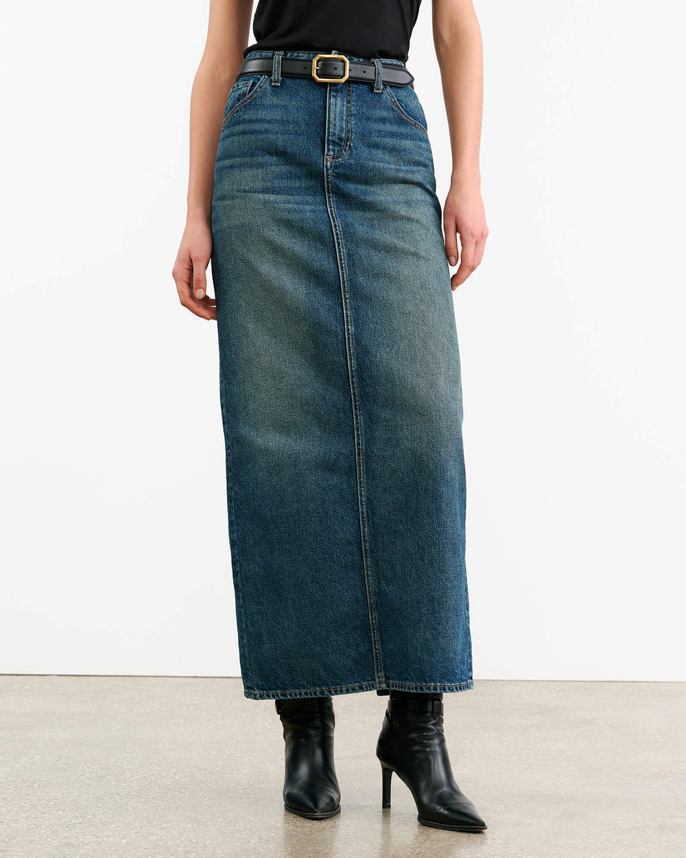 OZZY DENIM SKIRT IN SIMON WASH