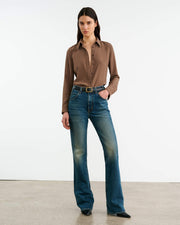 SIMONE SILK SHIRT IN TAUPE