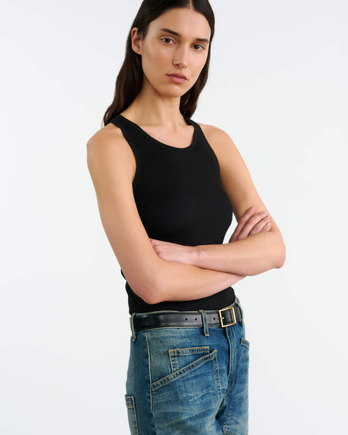 LOTTIE SILK KNIT TANK IN BLACK