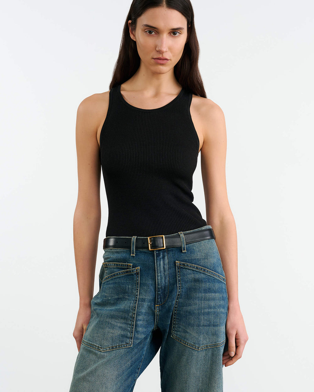 LOTTIE SILK KNIT TANK IN BLACK