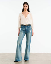 CRISTO SILK BLOUSE IN IVORY