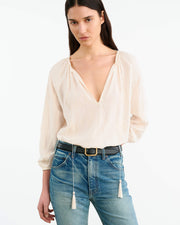 CRISTO SILK BLOUSE IN IVORY