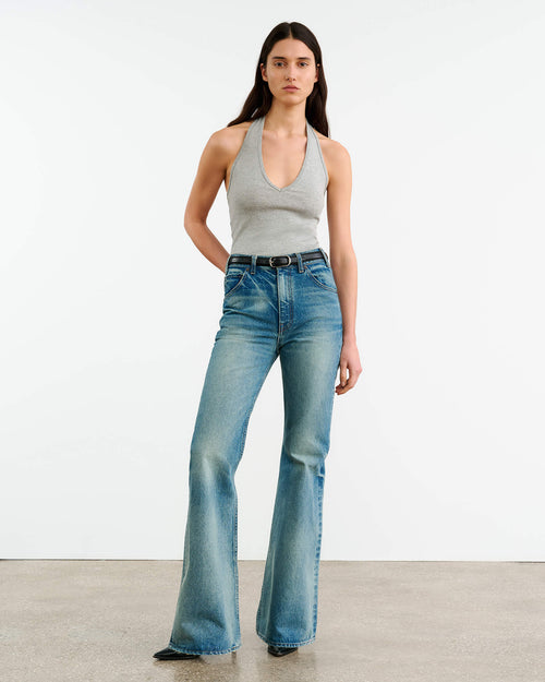 BRITT HALTER TOP IN HEATHER GREY