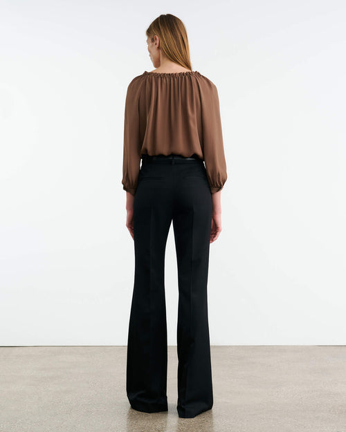CARLEY SILK BLOUSE IN TAUPE