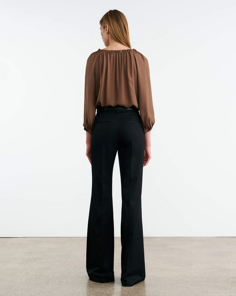 CARLEY SILK BLOUSE IN TAUPE