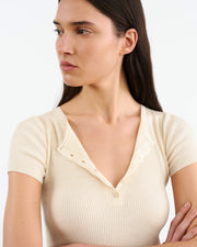 FRANCENE SILK KNIT SWEATER IN IVORY