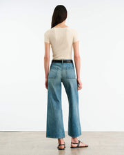 FRANCENE SILK KNIT SWEATER IN IVORY