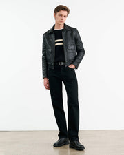 DARIUS SWEATER IN DARK NAVY/IVORY