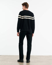 DARIUS SWEATER IN DARK NAVY/IVORY