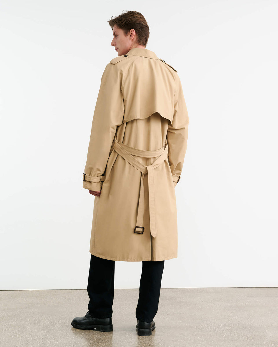 KIERAN TRENCH COAT Men's Double Breasted Water Resistant Cotton