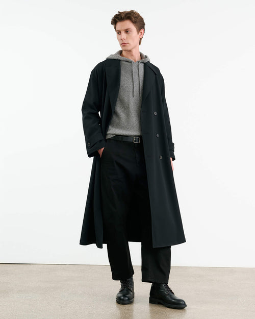 MARLON KNIT HOODIE IN GREY MELANGE