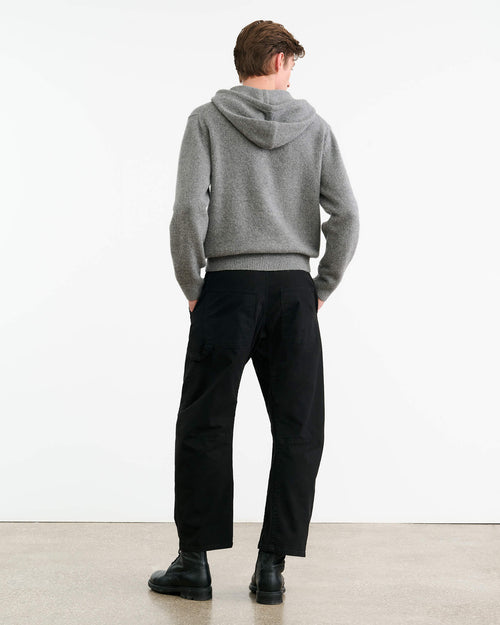 MARLON KNIT HOODIE IN GREY MELANGE
