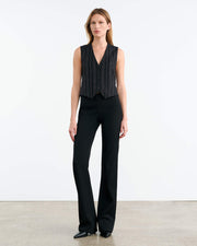 ANGELINA VEST IN BLACK PINSTRIPE