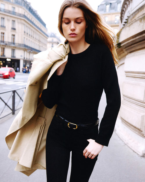 NORA CASHMERE SWEATER IN BLACK