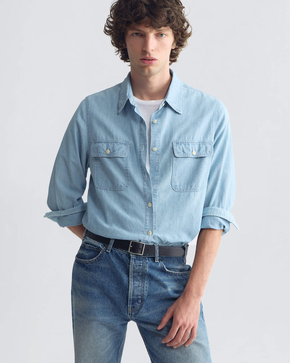 CALLUM CHAMBRAY SHIRT IN CHAMBRAY