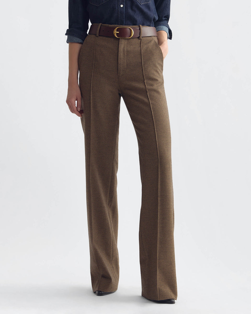 ETOILE PANT IN BROWN HOUNDSTOOTH