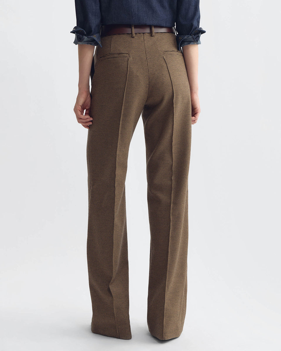 ETOILE PANT IN BROWN HOUNDSTOOTH