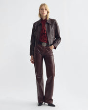 CHARLY LEATHER JACKET IN BORDEAUX