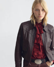 CHARLY LEATHER JACKET IN BORDEAUX