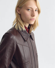 CHARLY LEATHER JACKET IN BORDEAUX