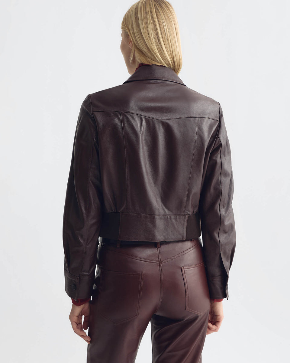 CHARLY LEATHER JACKET IN BORDEAUX