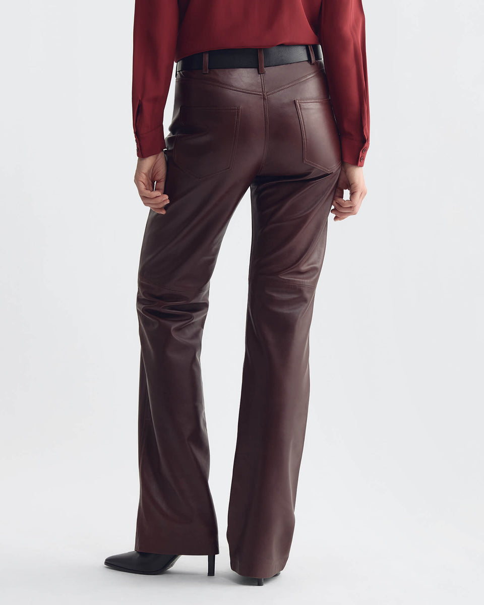 JOAN LEATHER PANT IN MERLOT