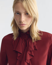 LILY SILK BLOUSE IN CRIMSON