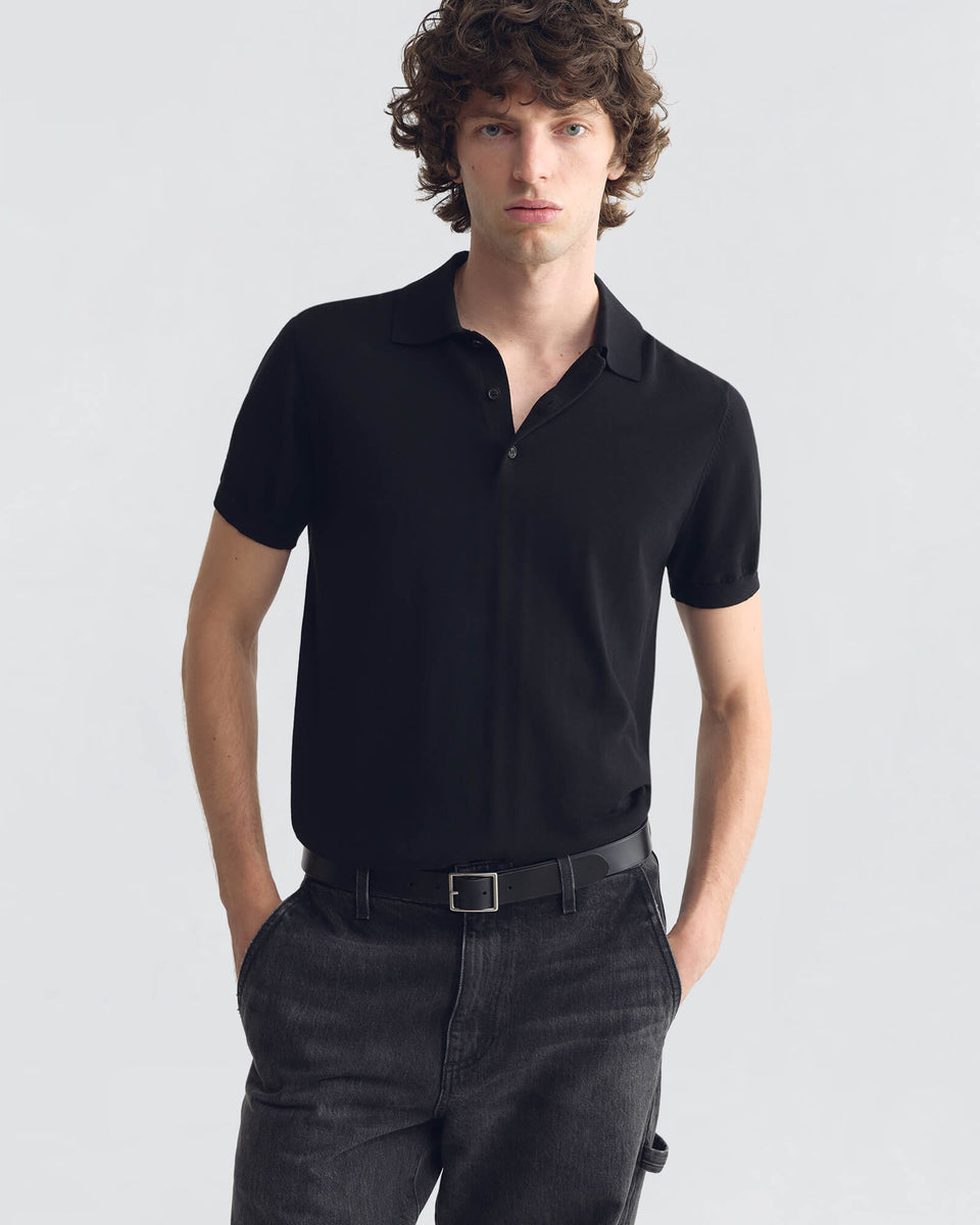 DONATO SWEATER POLO IN BLACK