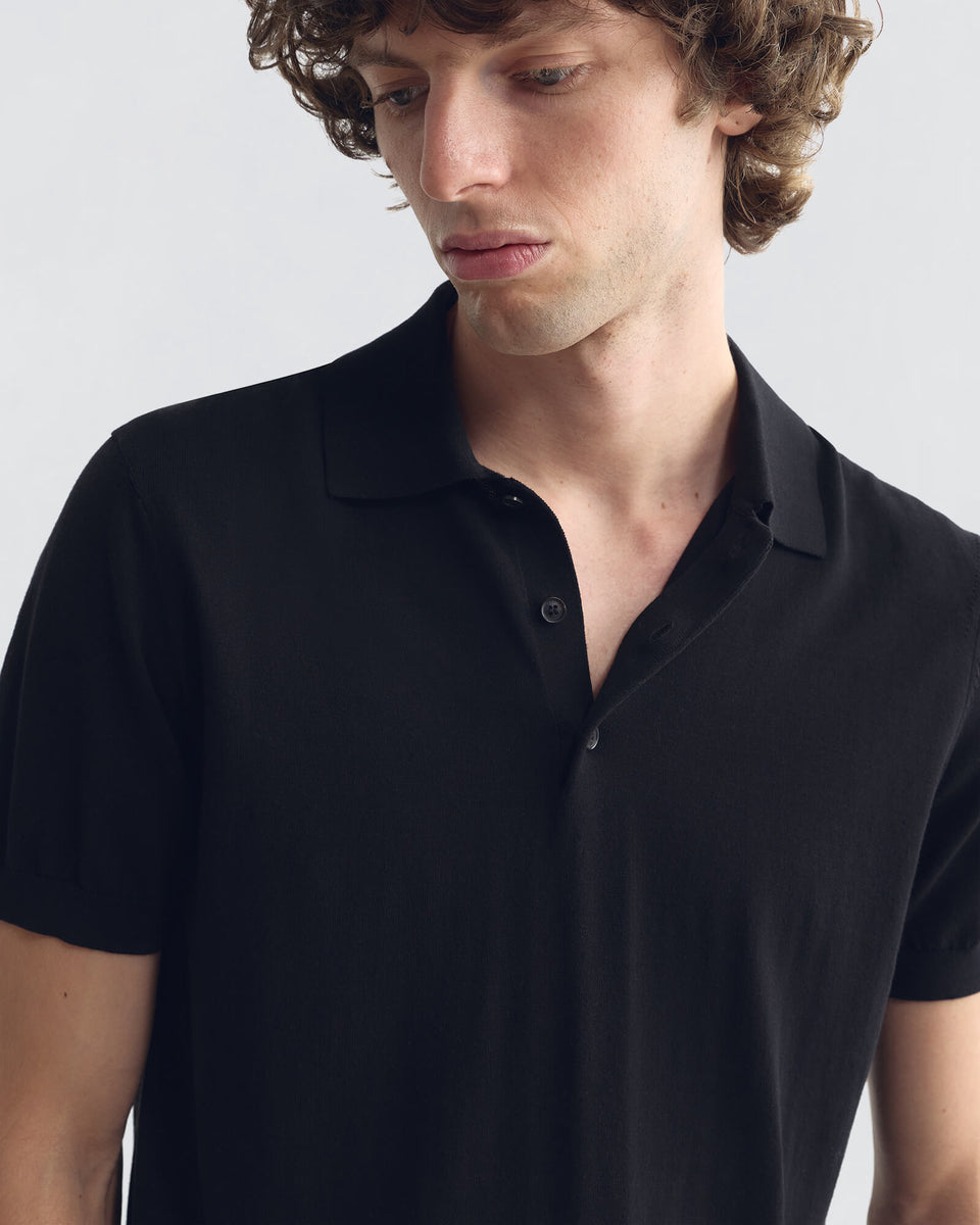 DONATO SWEATER POLO IN BLACK
