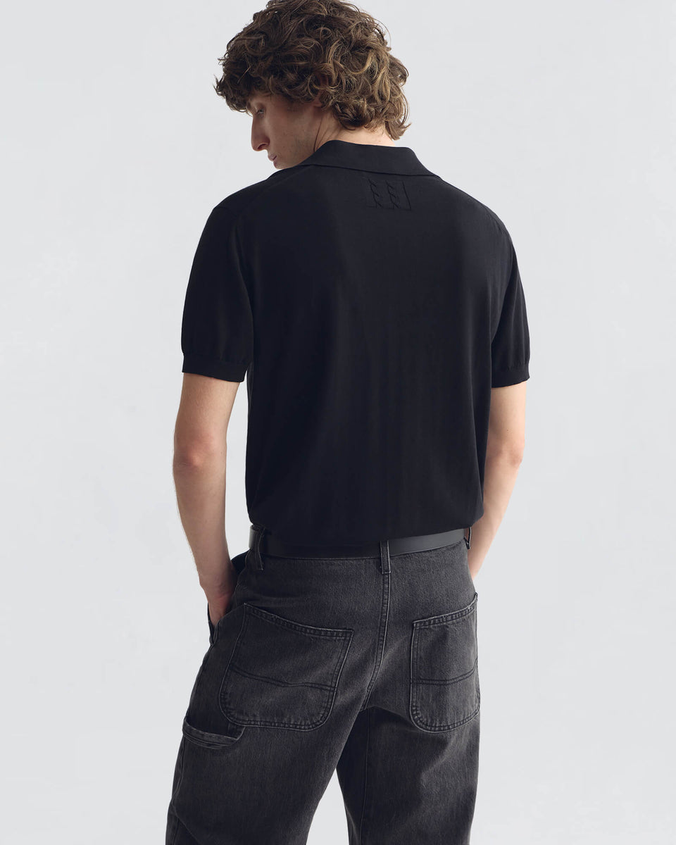 DONATO SWEATER POLO IN BLACK