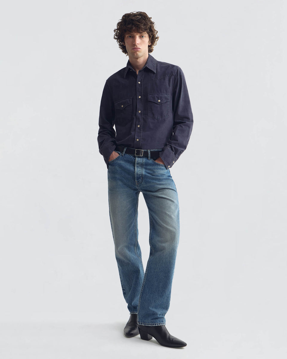 TRAVIS CORDUROY SHIRT IN DUSK NAVY