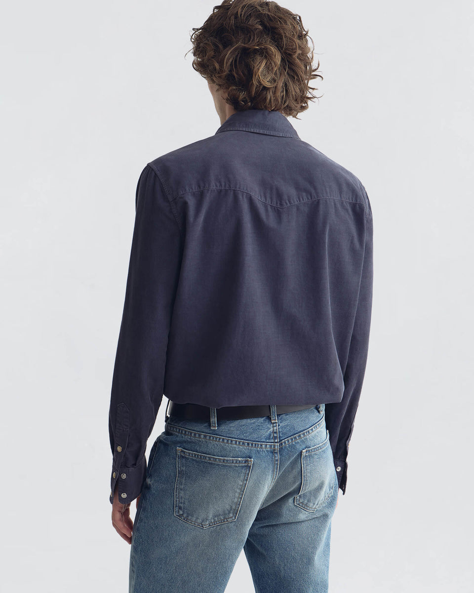 TRAVIS CORDUROY SHIRT IN DUSK NAVY