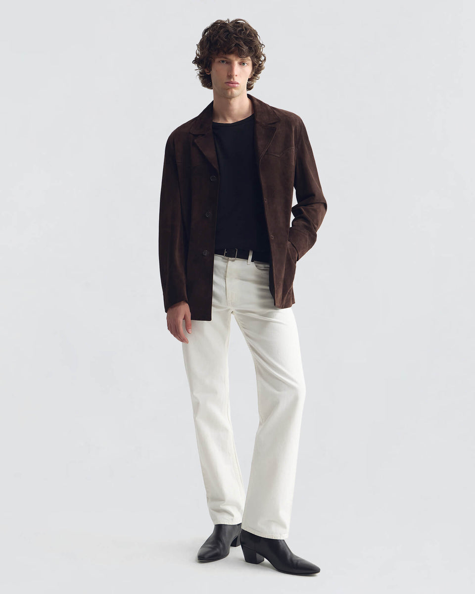 RIDGWAY LEATHER JACKET IN CHOCOLATE BROWN