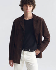 RIDGWAY LEATHER JACKET IN CHOCOLATE BROWN