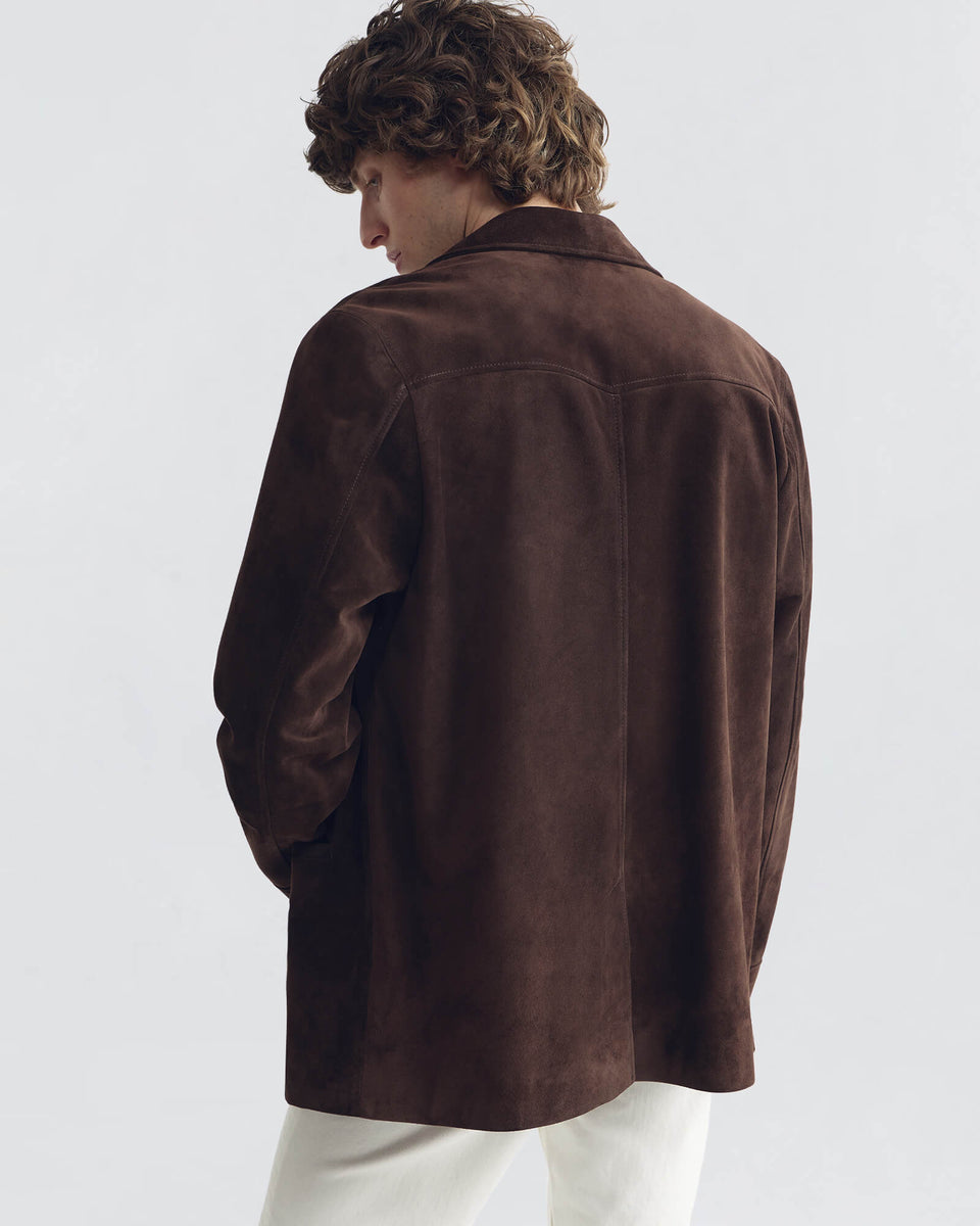 RIDGWAY LEATHER JACKET IN CHOCOLATE BROWN
