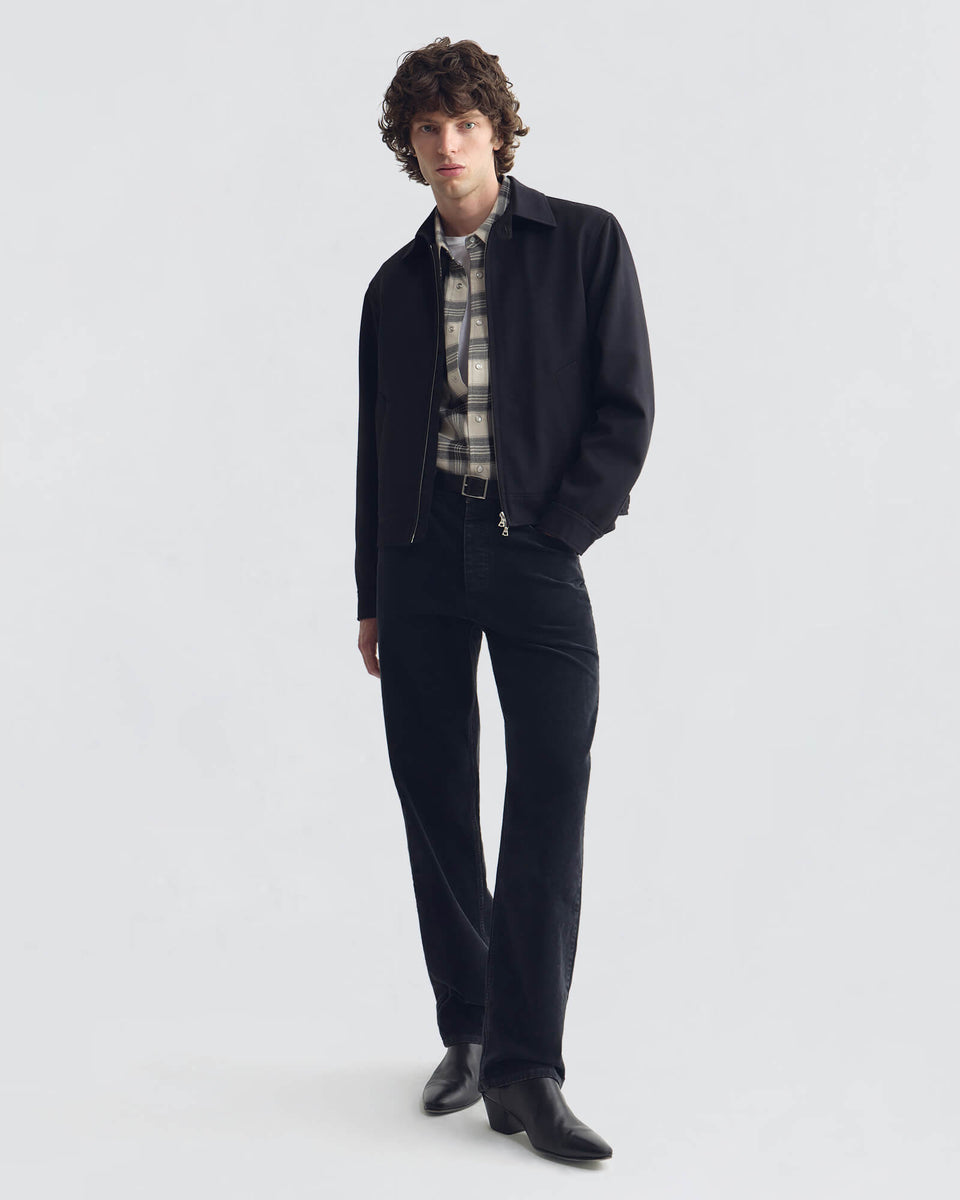 TRAVIS COTTON SHIRT IN IVORY/GREY PLAID