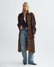 DAVELLE SHEARLING COAT IN LEOPARD PRINT
