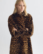 DAVELLE SHEARLING COAT IN LEOPARD PRINT