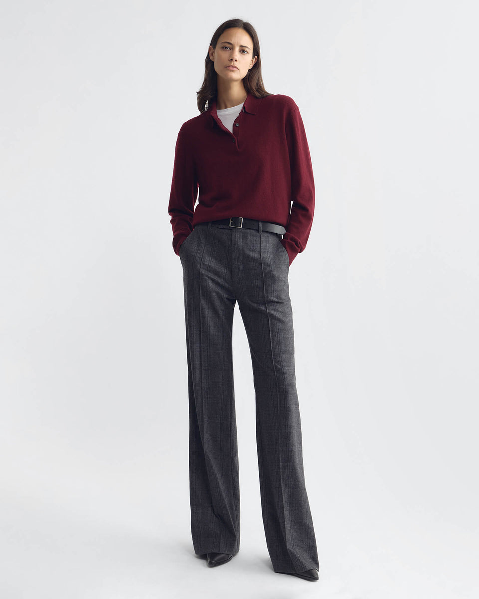 JOVAN SWEATER POLO IN BURGUNDY