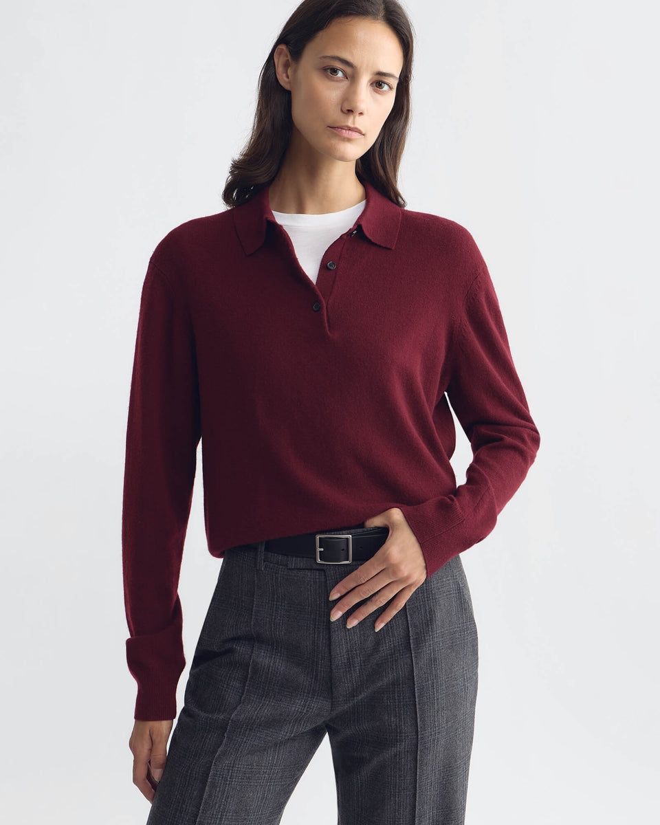 JOVAN SWEATER POLO IN BURGUNDY