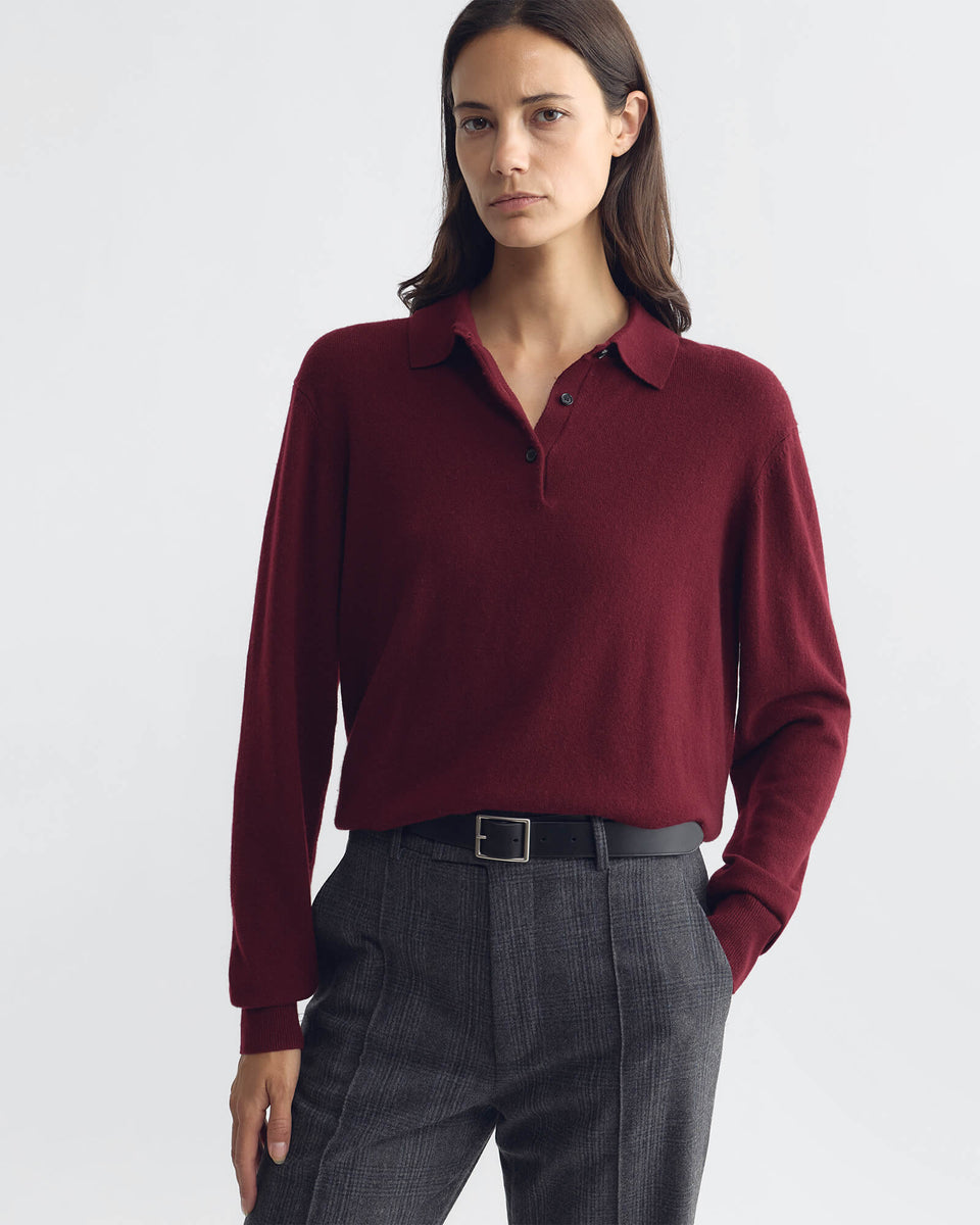 JOVAN SWEATER POLO IN BURGUNDY