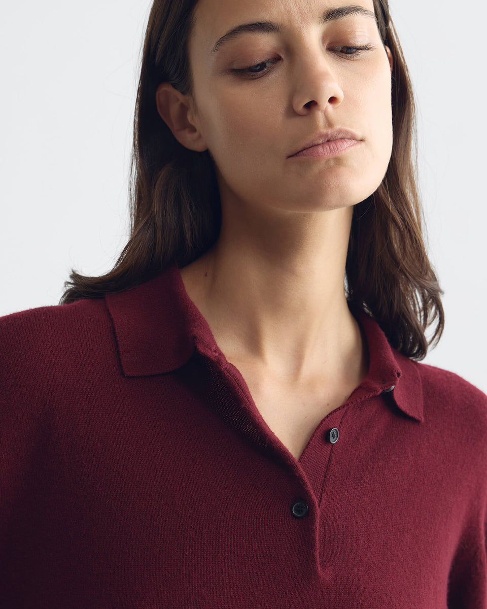 JOVAN SWEATER POLO IN BURGUNDY
