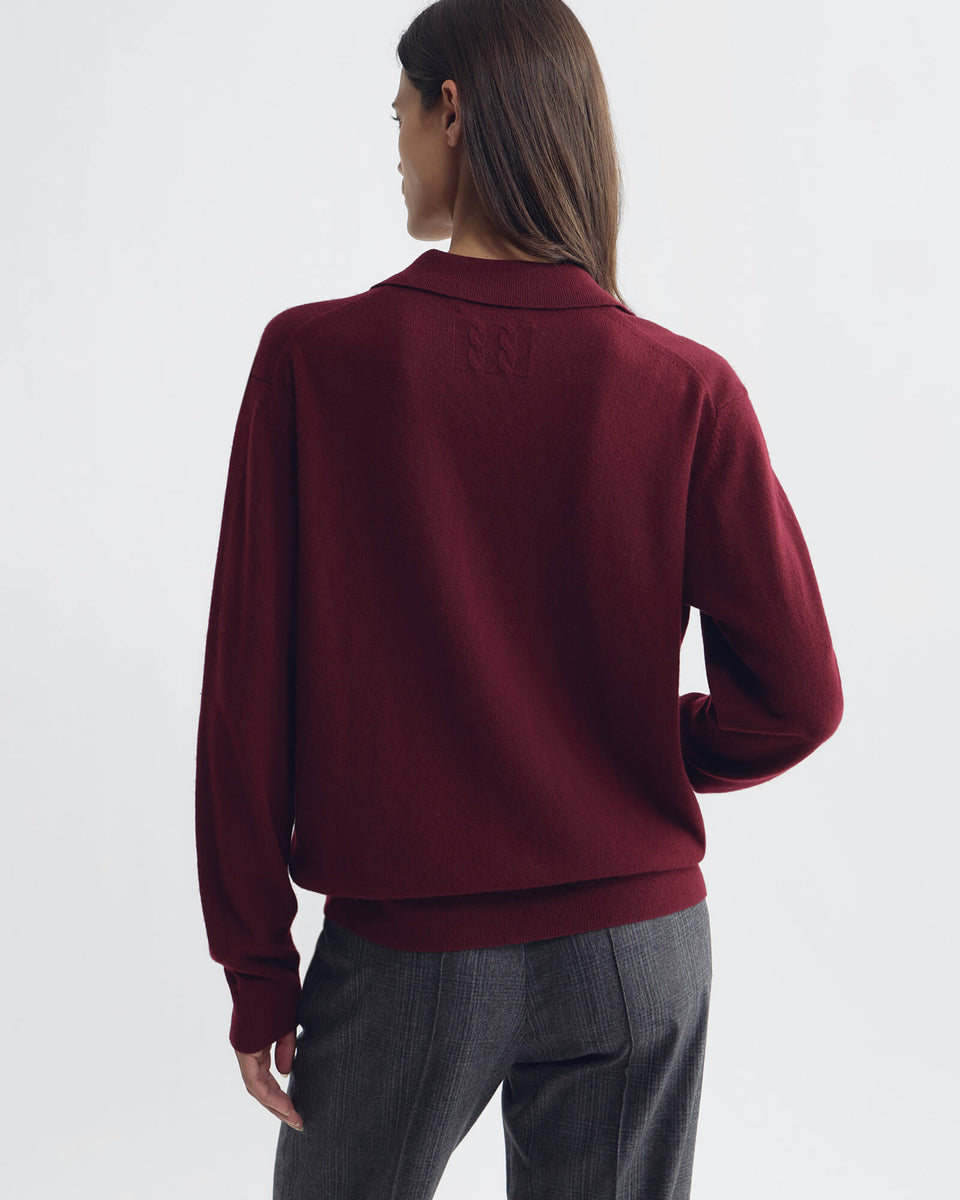 JOVAN SWEATER POLO IN BURGUNDY