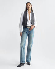 ISMAEL TAILORED VEST IN GREY/BLUE CHECK