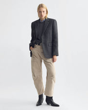 ROMAIN BOYFRIEND JACKET IN DARK CHARCOAL HERRINGBONE