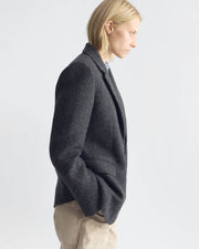 ROMAIN BOYFRIEND JACKET IN DARK CHARCOAL HERRINGBONE