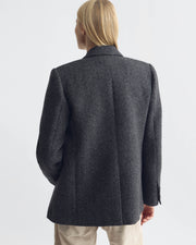 ROMAIN BOYFRIEND JACKET IN DARK CHARCOAL HERRINGBONE
